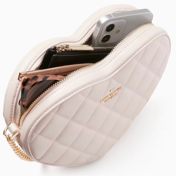 Kate Spade Love Shack Quilted Heart Crossbody Purse - Picture 4 of 6